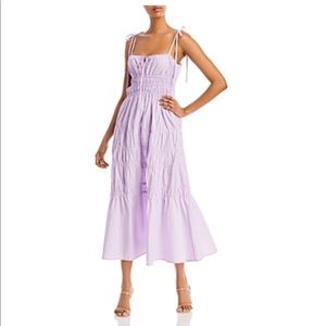 Nicholas Halia strapless midi dress in lilac size 4 small